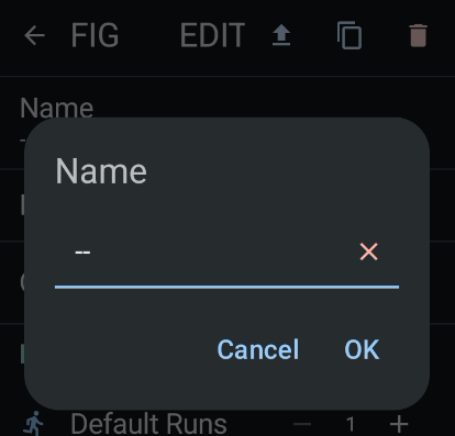 Name and notes dialog