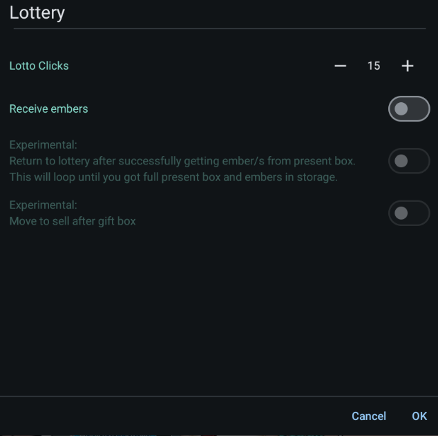 Lottery Configuration