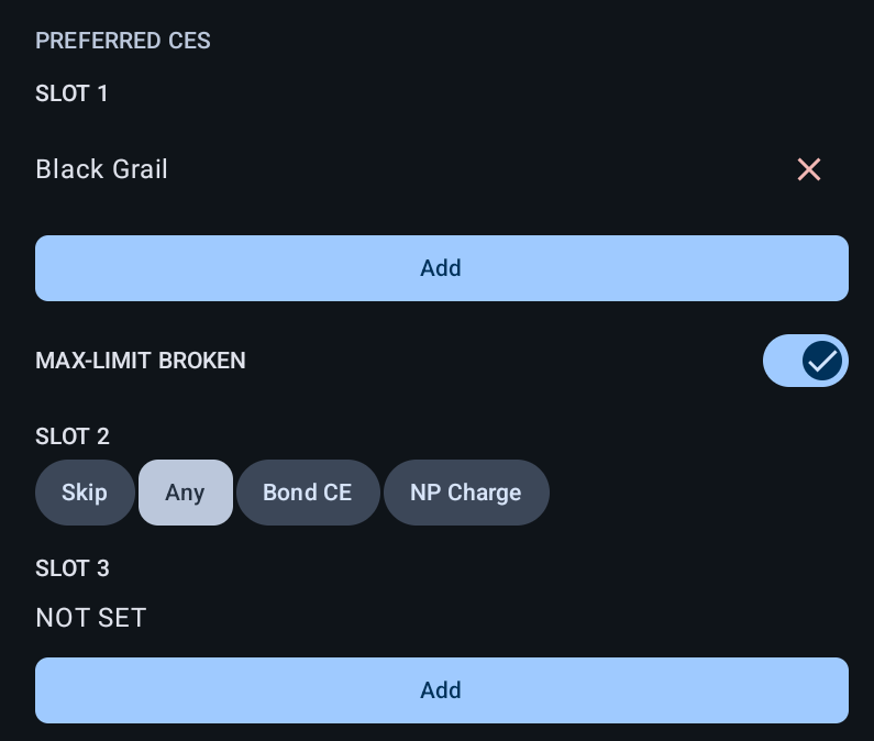 Grand Duel Preferred Servant