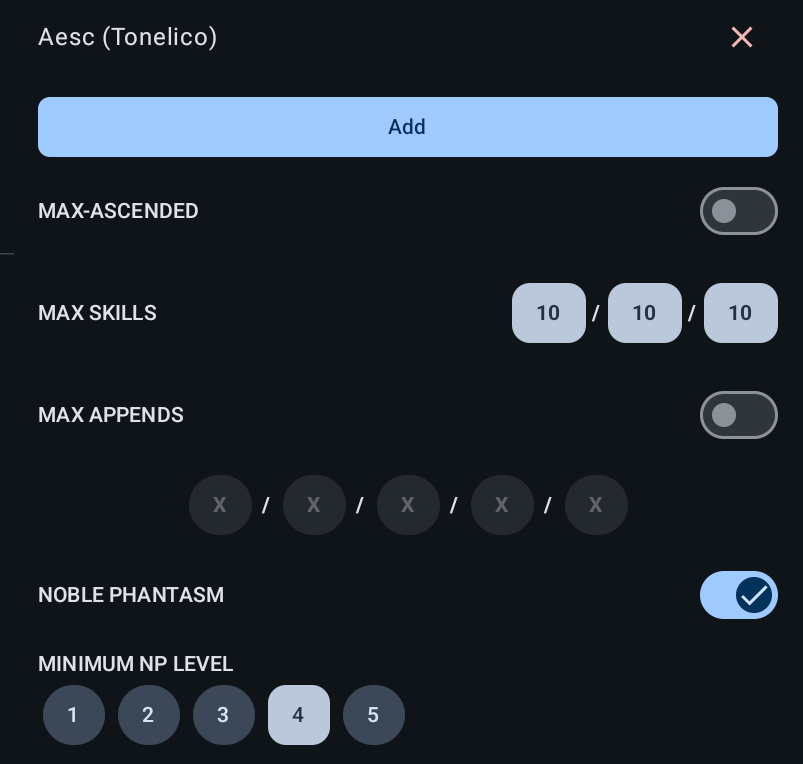 Grand Duel Preferred Servant